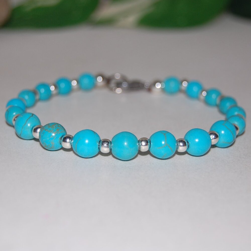Turquoise Bracelet,Clasp Closure Bracelet,Turquoise Stone Bracelet